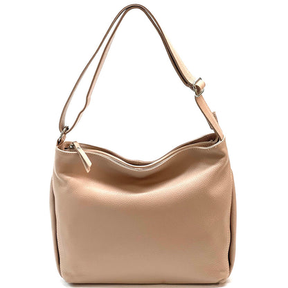 Nerina Leather Hobo Bag - Made In Italy