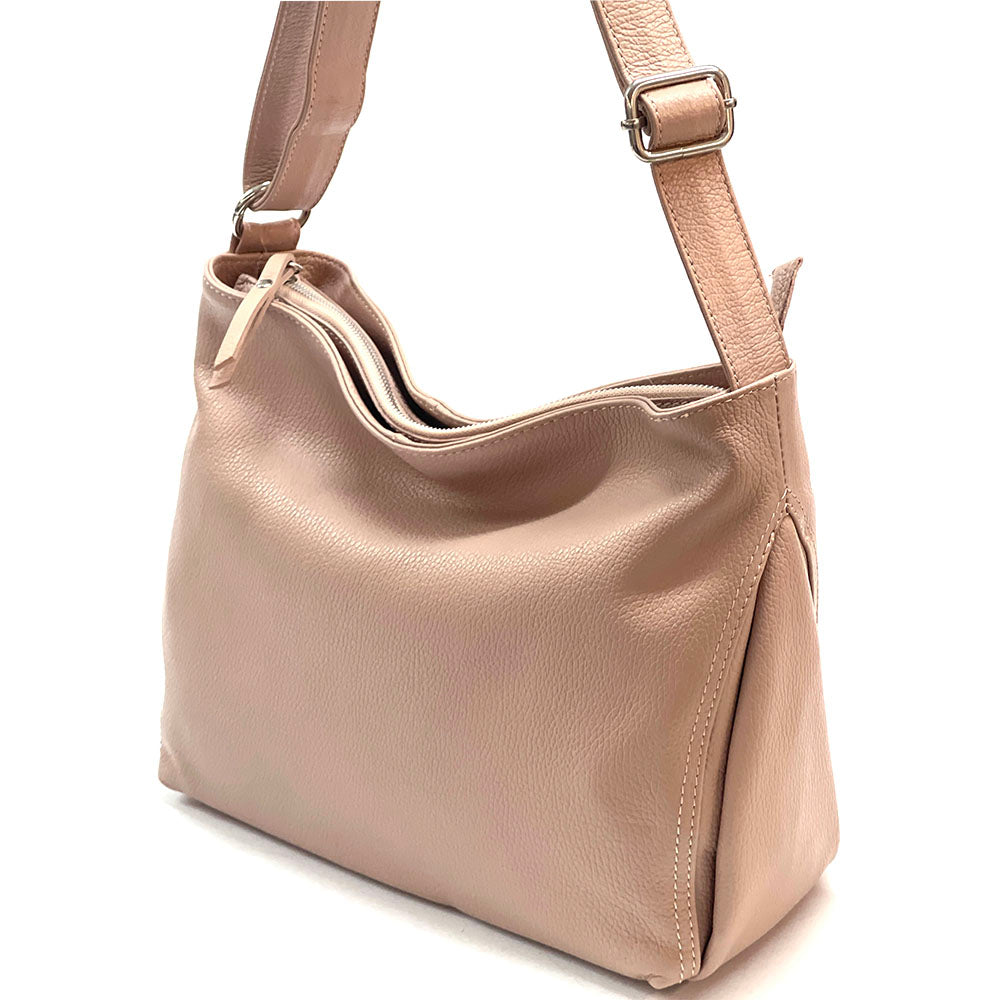 Nerina Leather Hobo Bag - Made In Italy