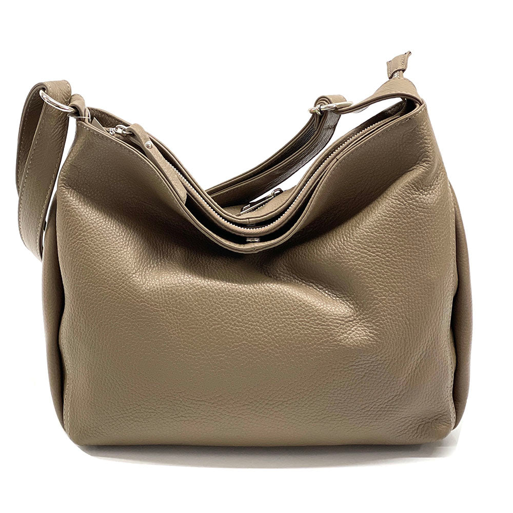 Nerina Leather Hobo Bag - Made In Italy