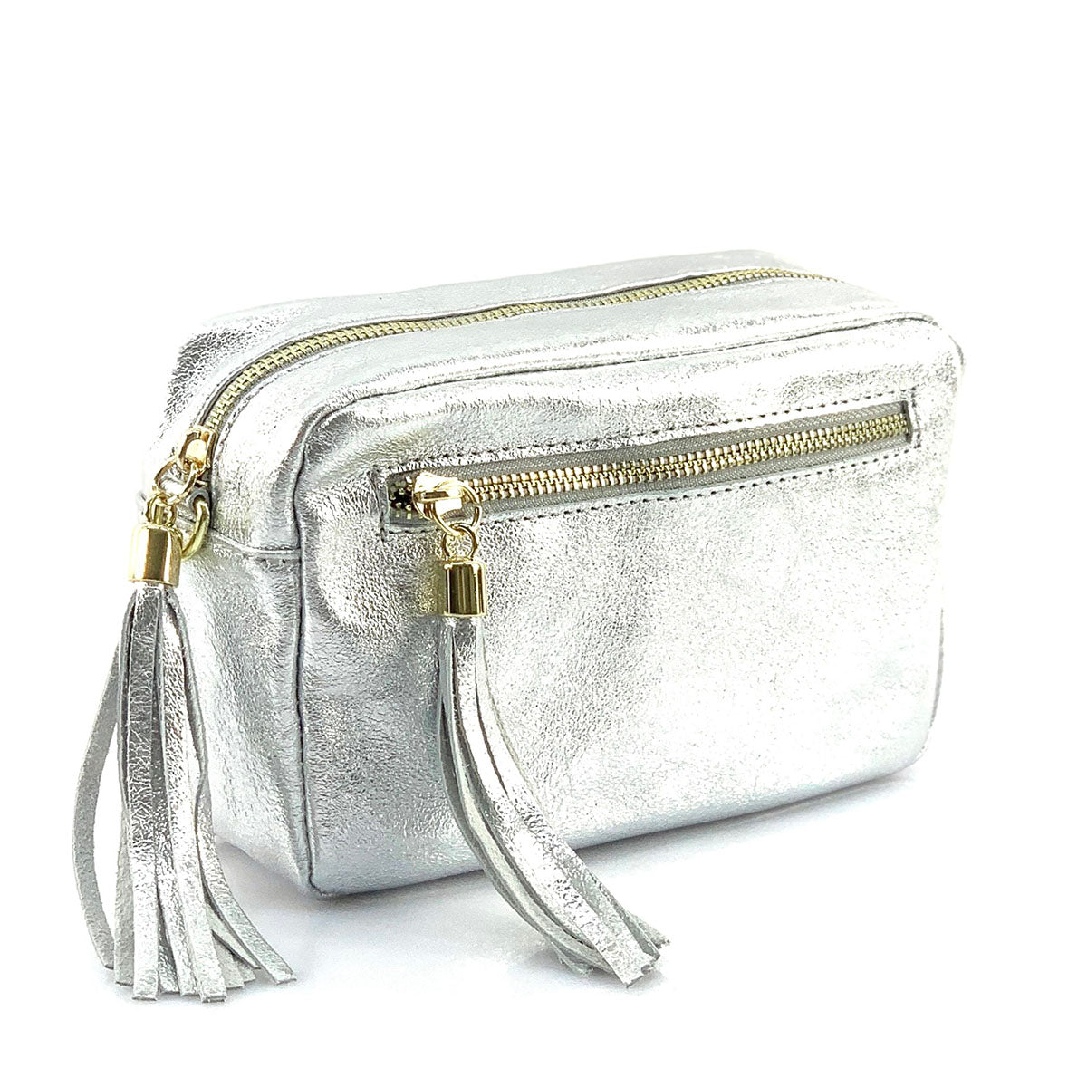 Solea Italian Leather Tassel Clutch &amp; Crossbody Bag - Made In Italy