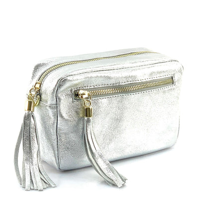 Solea Italian Leather Tassel Clutch &amp; Crossbody Bag - Made In Italy