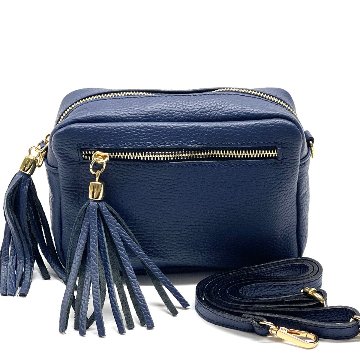 Solea Italian Leather Tassel Clutch &amp; Crossbody Bag - Made In Italy