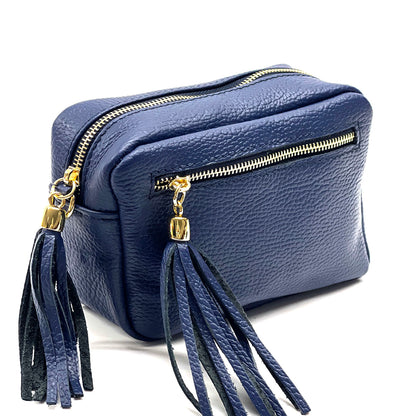 Solea Italian Leather Tassel Clutch &amp; Crossbody Bag - Made In Italy