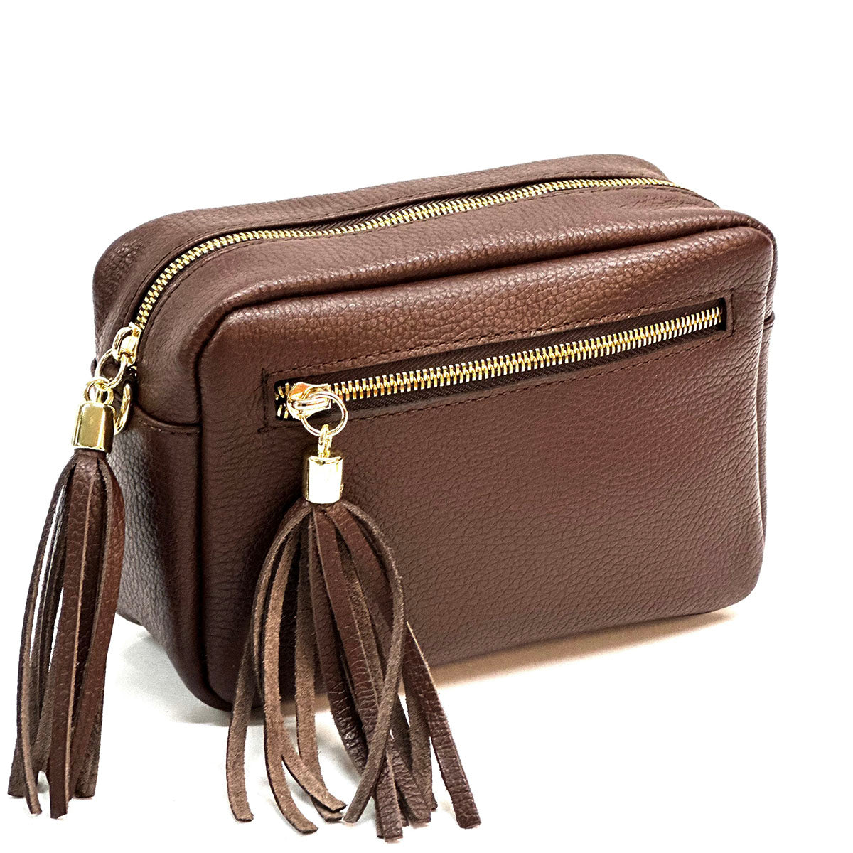Solea Italian Leather Tassel Clutch &amp; Crossbody Bag - Made In Italy
