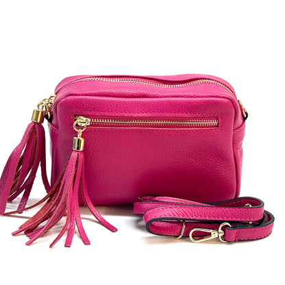 Solea Italian Leather Tassel Clutch &amp; Crossbody Bag - Made In Italy