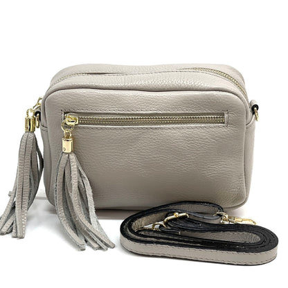 Solea Italian Leather Tassel Clutch &amp; Crossbody Bag - Made In Italy