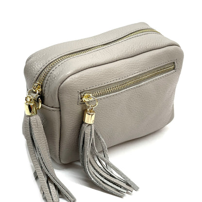 Solea Italian Leather Tassel Clutch &amp; Crossbody Bag - Made In Italy