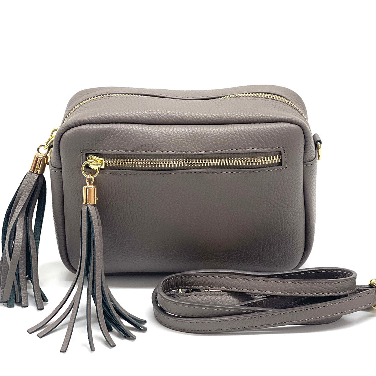 Solea Italian Leather Tassel Clutch &amp; Crossbody Bag - Made In Italy