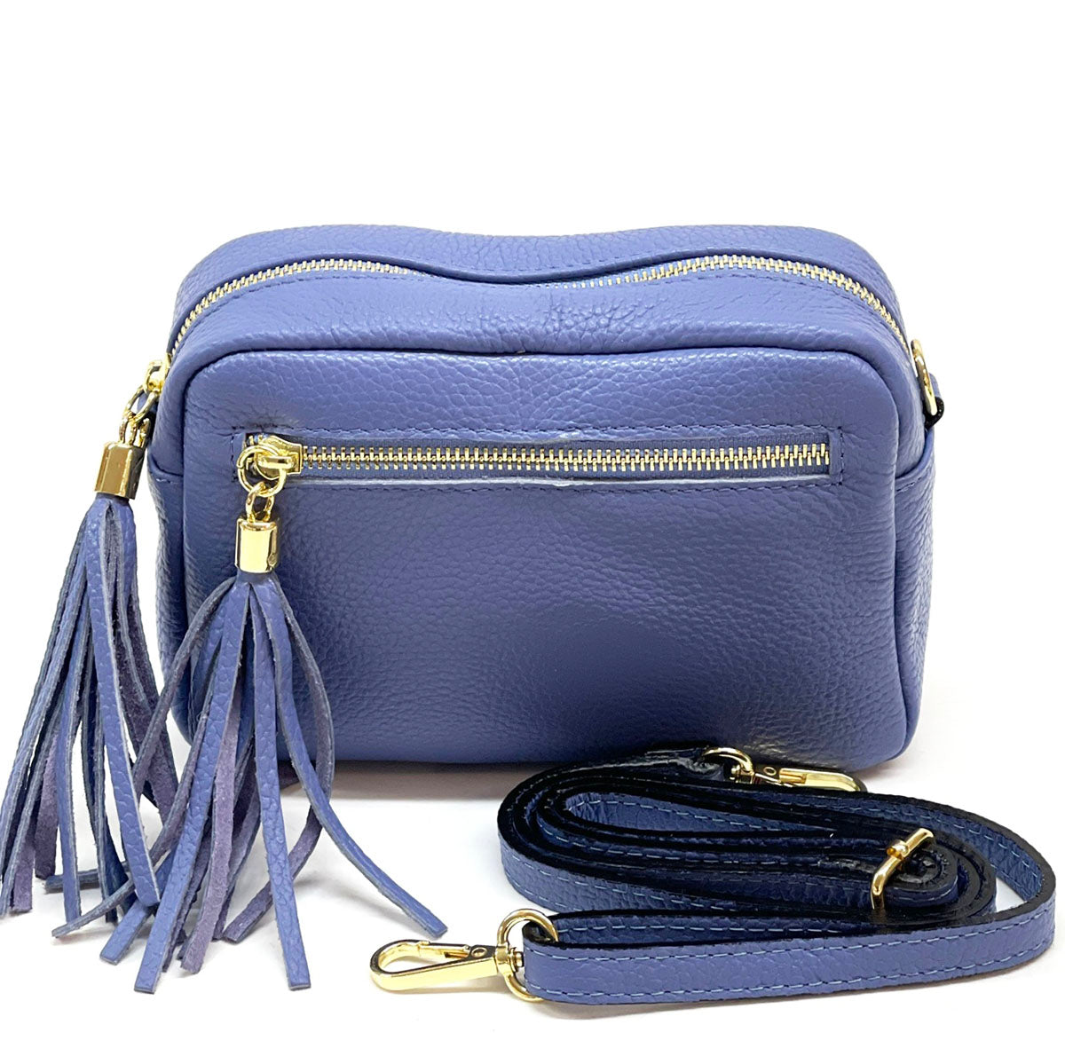 Solea Italian Leather Tassel Clutch &amp; Crossbody Bag - Made In Italy