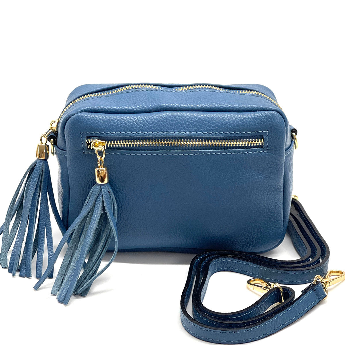 Solea Italian Leather Tassel Clutch &amp; Crossbody Bag - Made In Italy