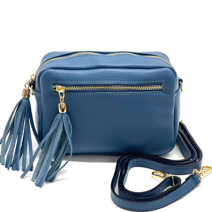Solea Italian Leather Tassel Clutch &amp; Crossbody Bag - Made In Italy