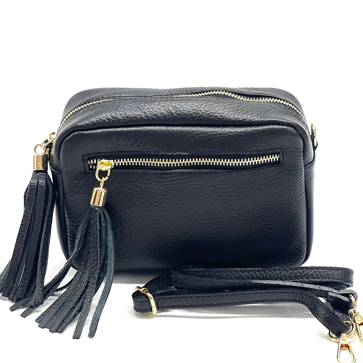 Solea Italian Leather Tassel Clutch &amp; Crossbody Bag - Made In Italy