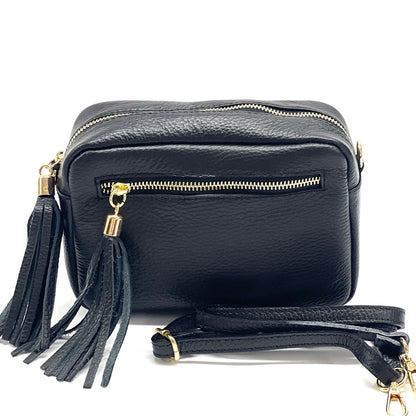 Solea Italian Leather Tassel Clutch &amp; Crossbody Bag - Made In Italy