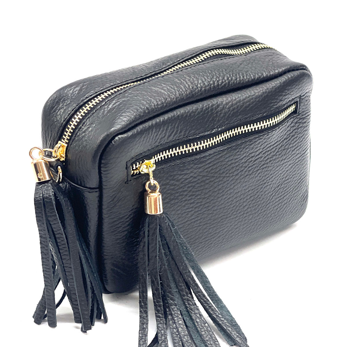 Solea Italian Leather Tassel Clutch &amp; Crossbody Bag - Made In Italy