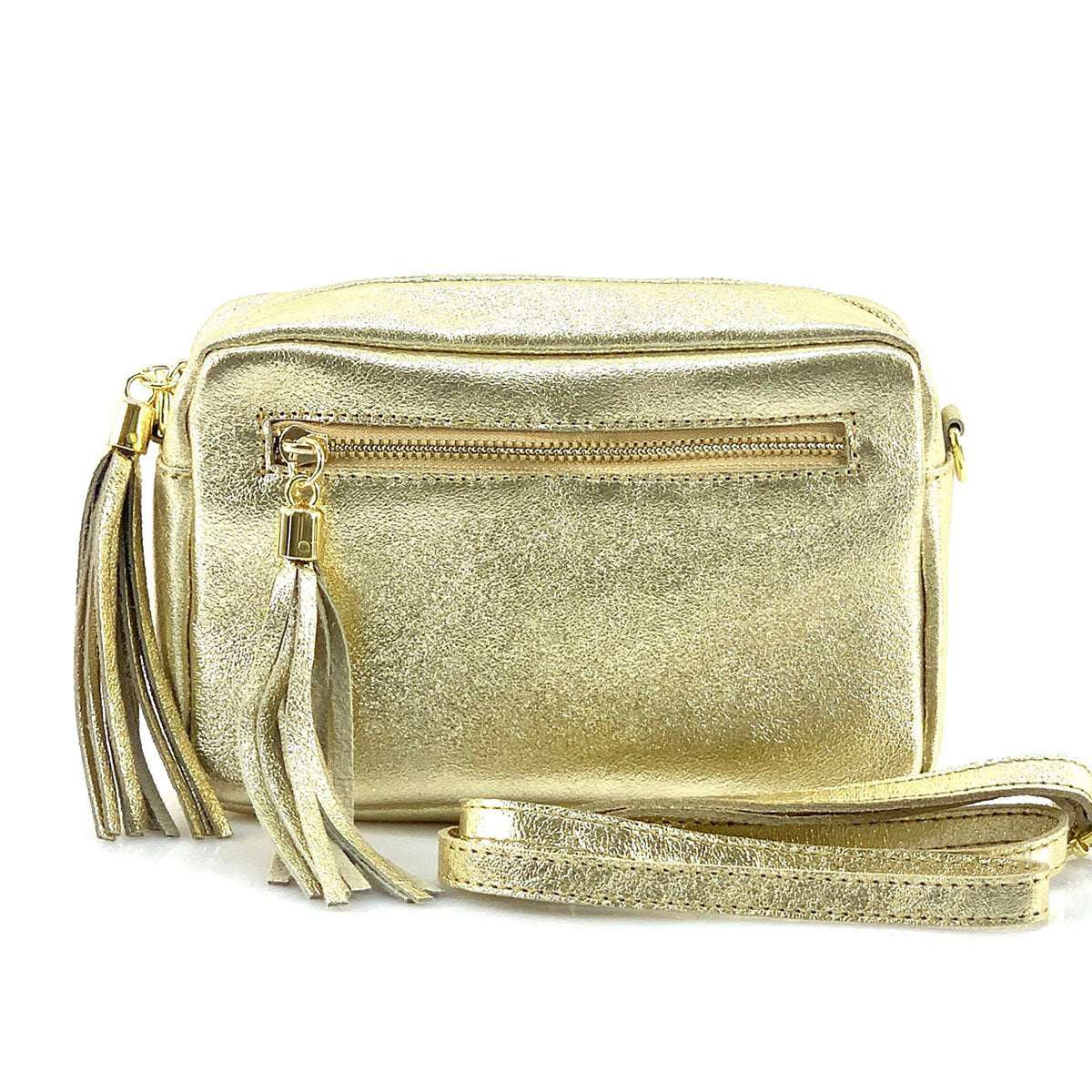 Solea Italian Leather Tassel Clutch &amp; Crossbody Bag - Made In Italy
