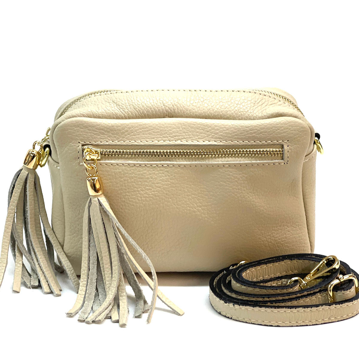 Solea Italian Leather Tassel Clutch &amp; Crossbody Bag - Made In Italy