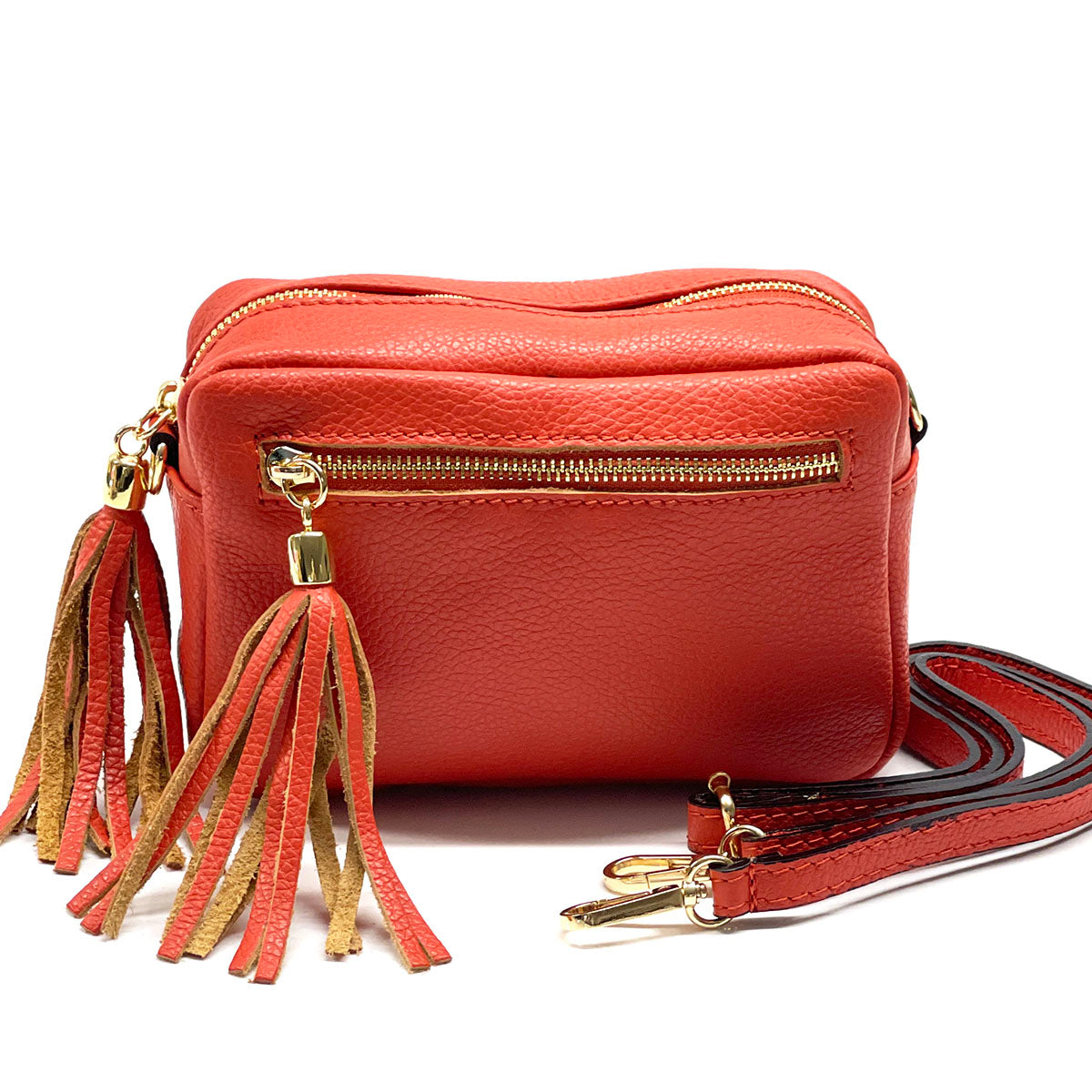 Solea Italian Leather Tassel Clutch &amp; Crossbody Bag - Made In Italy