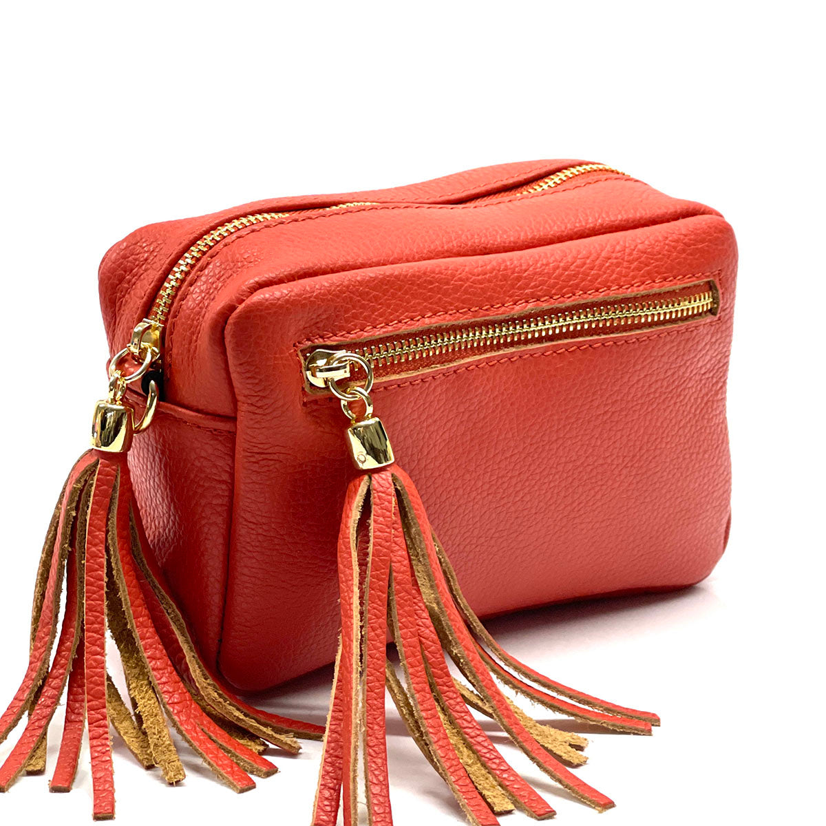 Solea Italian Leather Tassel Clutch &amp; Crossbody Bag - Made In Italy