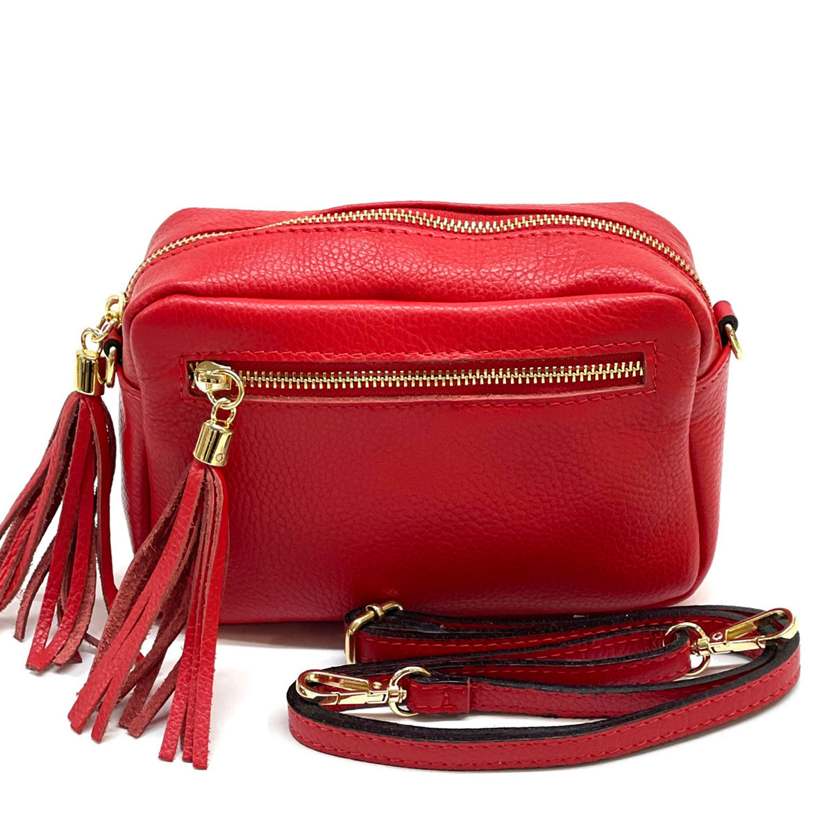 Solea Italian Leather Tassel Clutch &amp; Crossbody Bag - Made In Italy