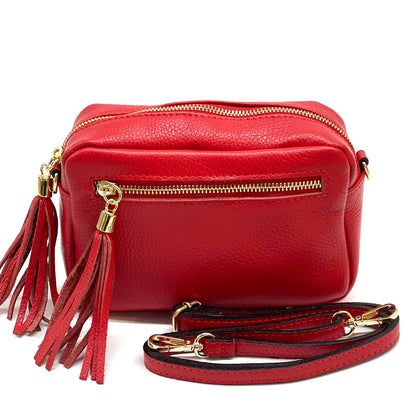 Solea Italian Leather Tassel Clutch &amp; Crossbody Bag - Made In Italy