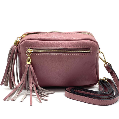 Solea Italian Leather Tassel Clutch &amp; Crossbody Bag - Made In Italy