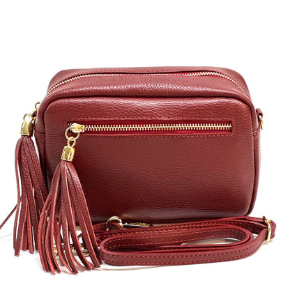 Solea Italian Leather Tassel Clutch &amp; Crossbody Bag - Made In Italy