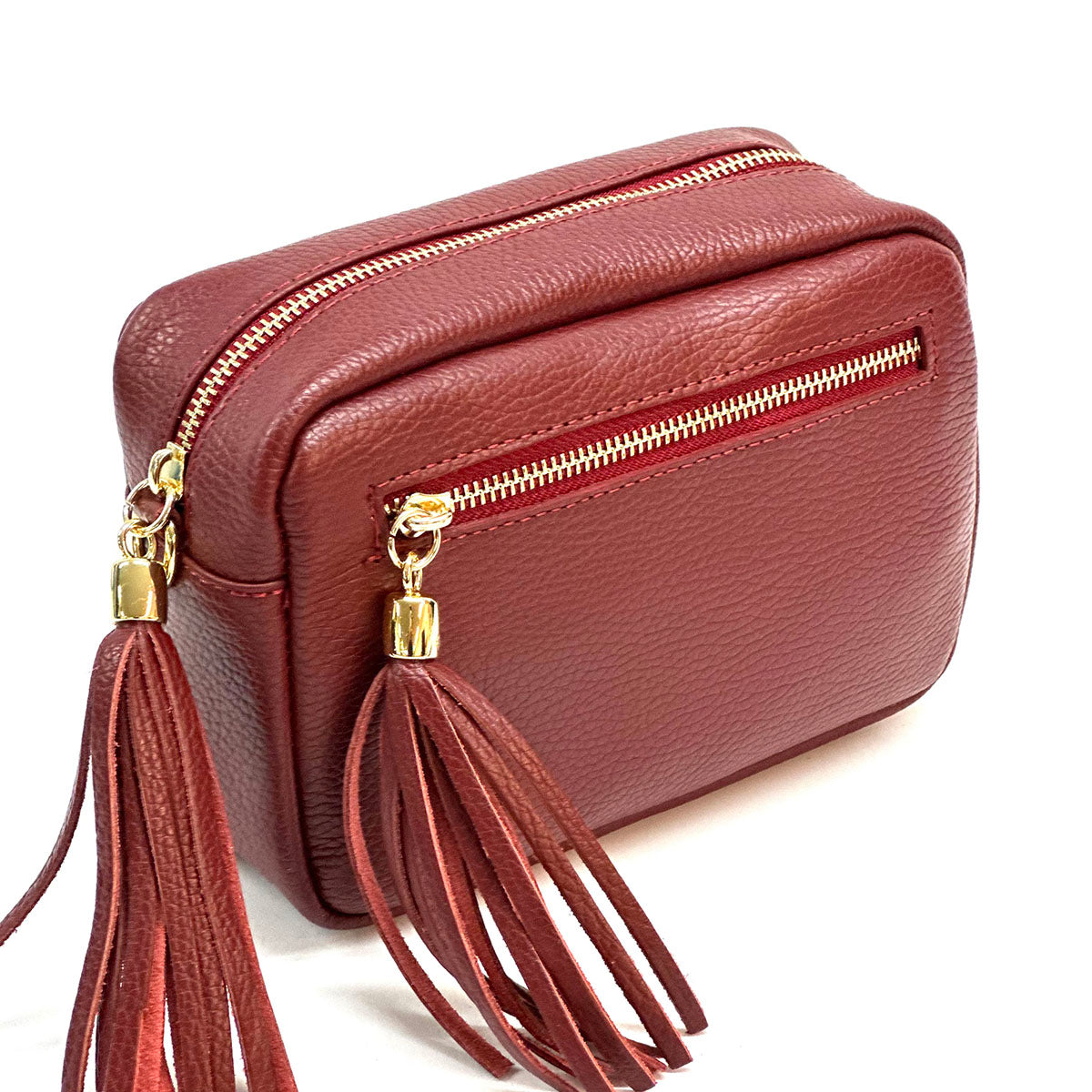 Solea Italian Leather Tassel Clutch &amp; Crossbody Bag - Made In Italy