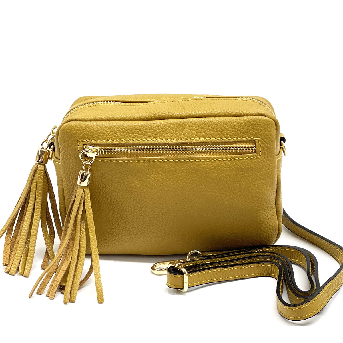 Solea Italian Leather Tassel Clutch &amp; Crossbody Bag - Made In Italy