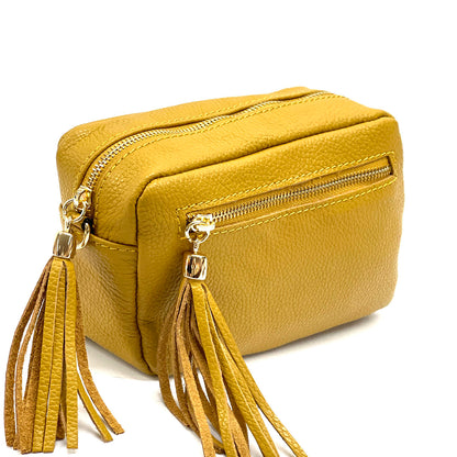 Solea Italian Leather Tassel Clutch &amp; Crossbody Bag - Made In Italy