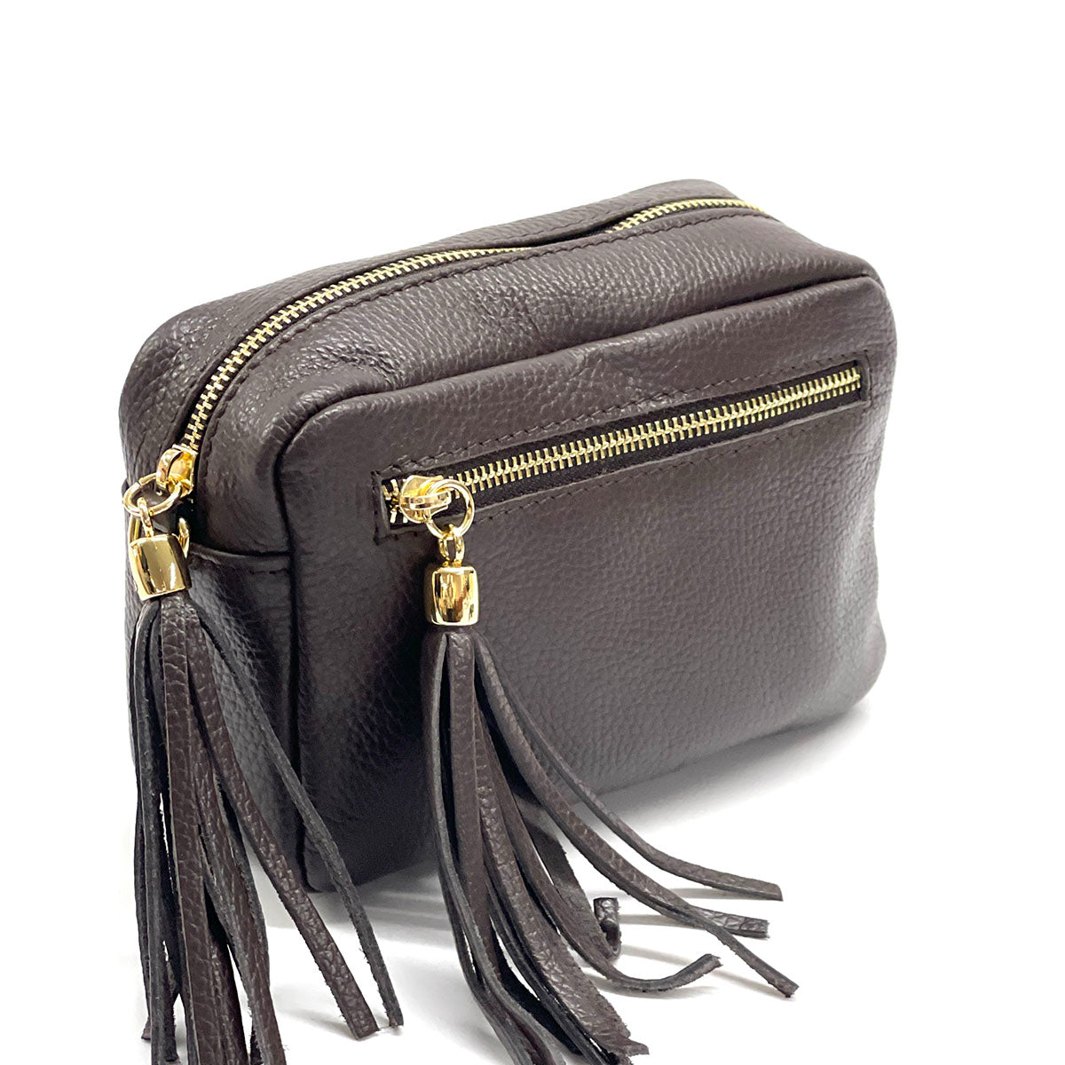 Solea Italian Leather Tassel Clutch &amp; Crossbody Bag - Made In Italy