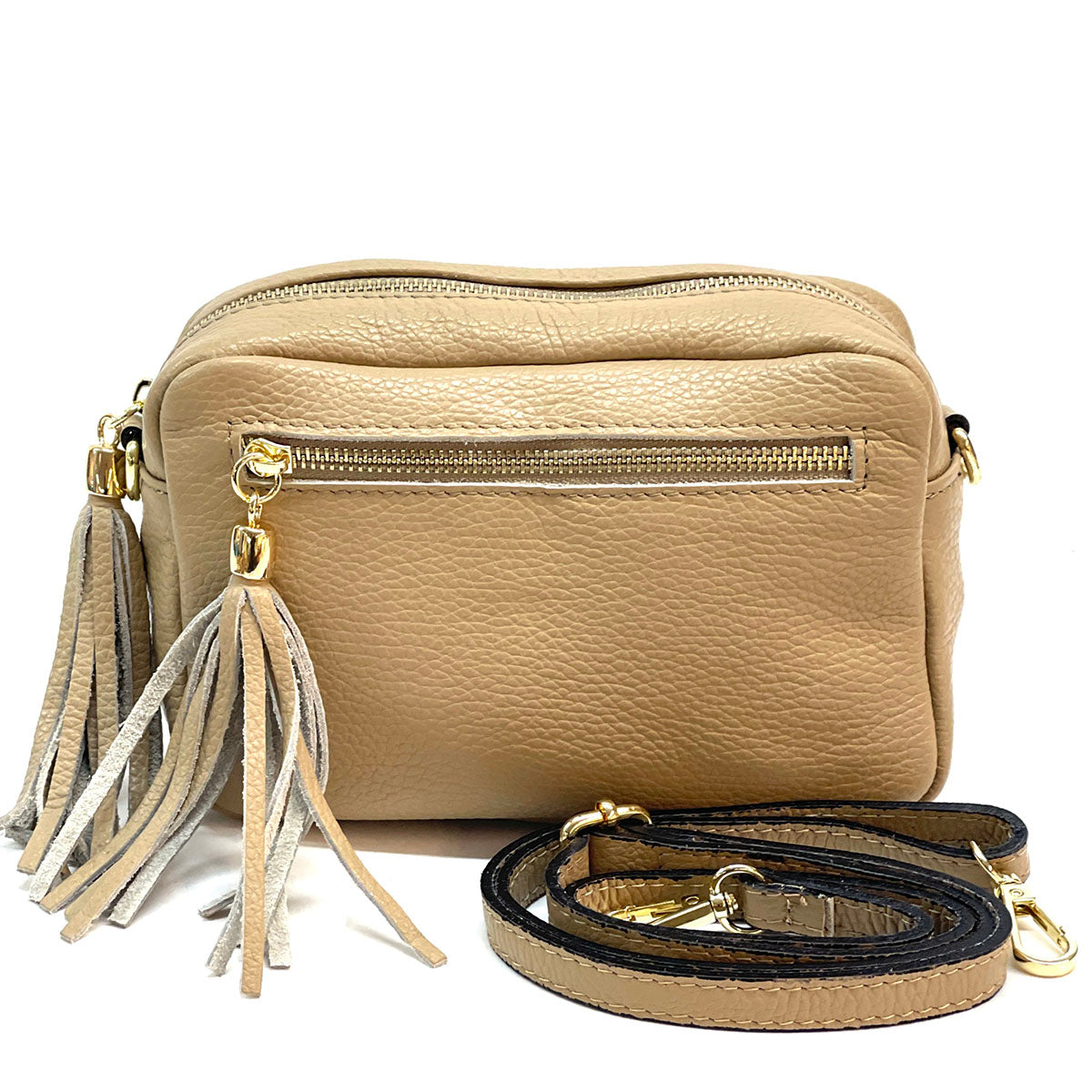 Solea Italian Leather Tassel Clutch &amp; Crossbody Bag - Made In Italy