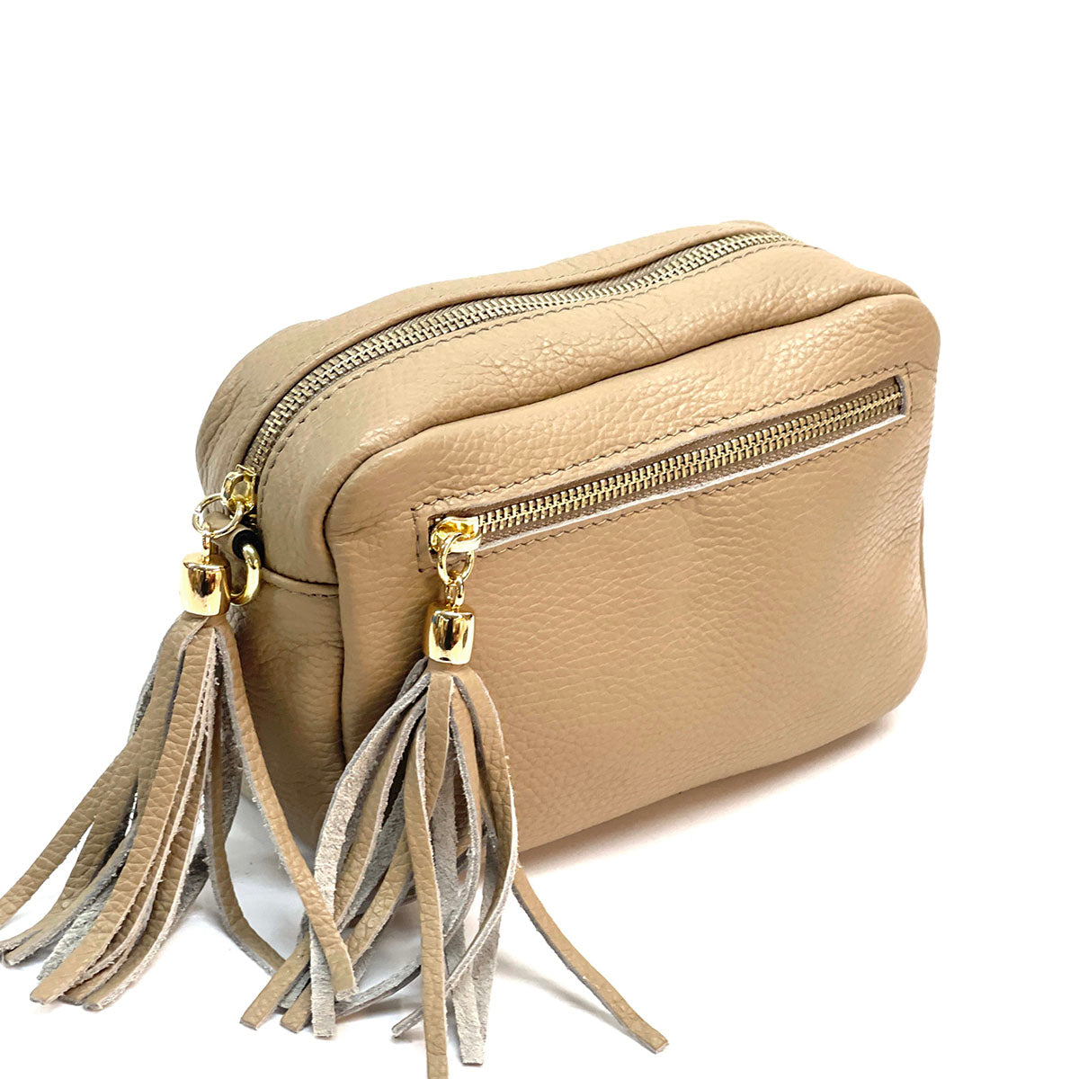 Solea Italian Leather Tassel Clutch &amp; Crossbody Bag - Made In Italy