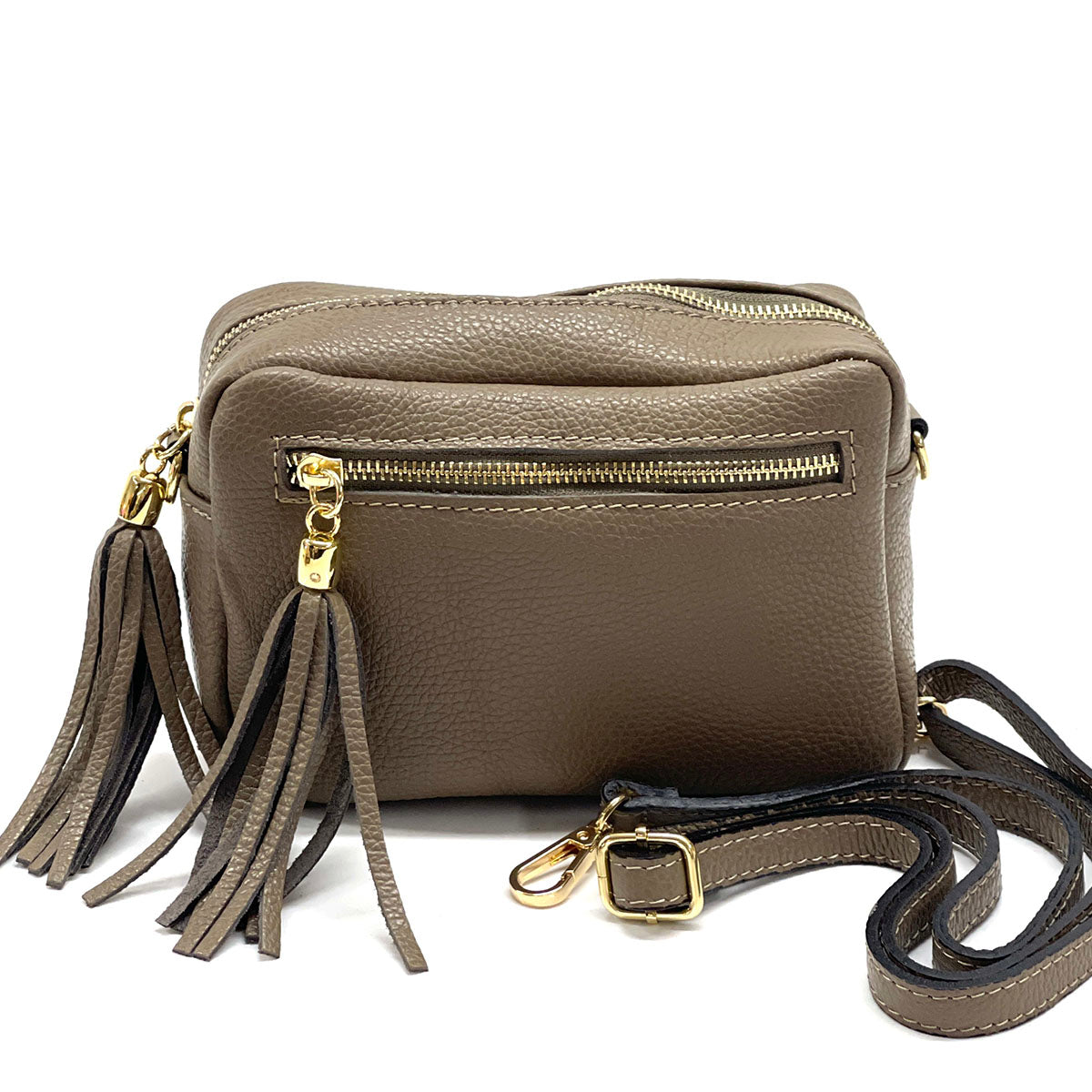 Solea Italian Leather Tassel Clutch &amp; Crossbody Bag - Made In Italy