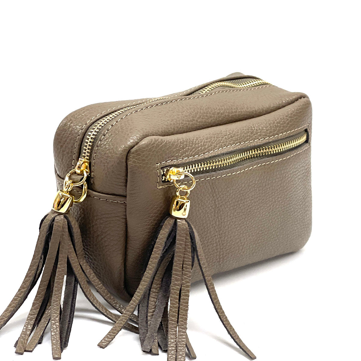 Solea Italian Leather Tassel Clutch &amp; Crossbody Bag - Made In Italy