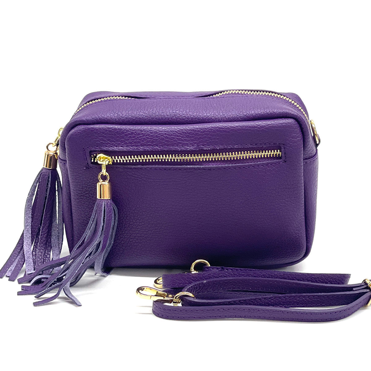 Solea Italian Leather Tassel Clutch &amp; Crossbody Bag - Made In Italy