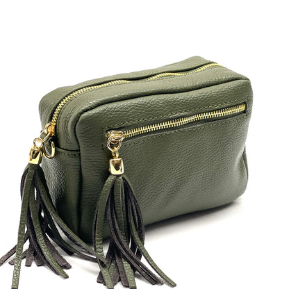 Solea Italian Leather Tassel Clutch &amp; Crossbody Bag - Made In Italy