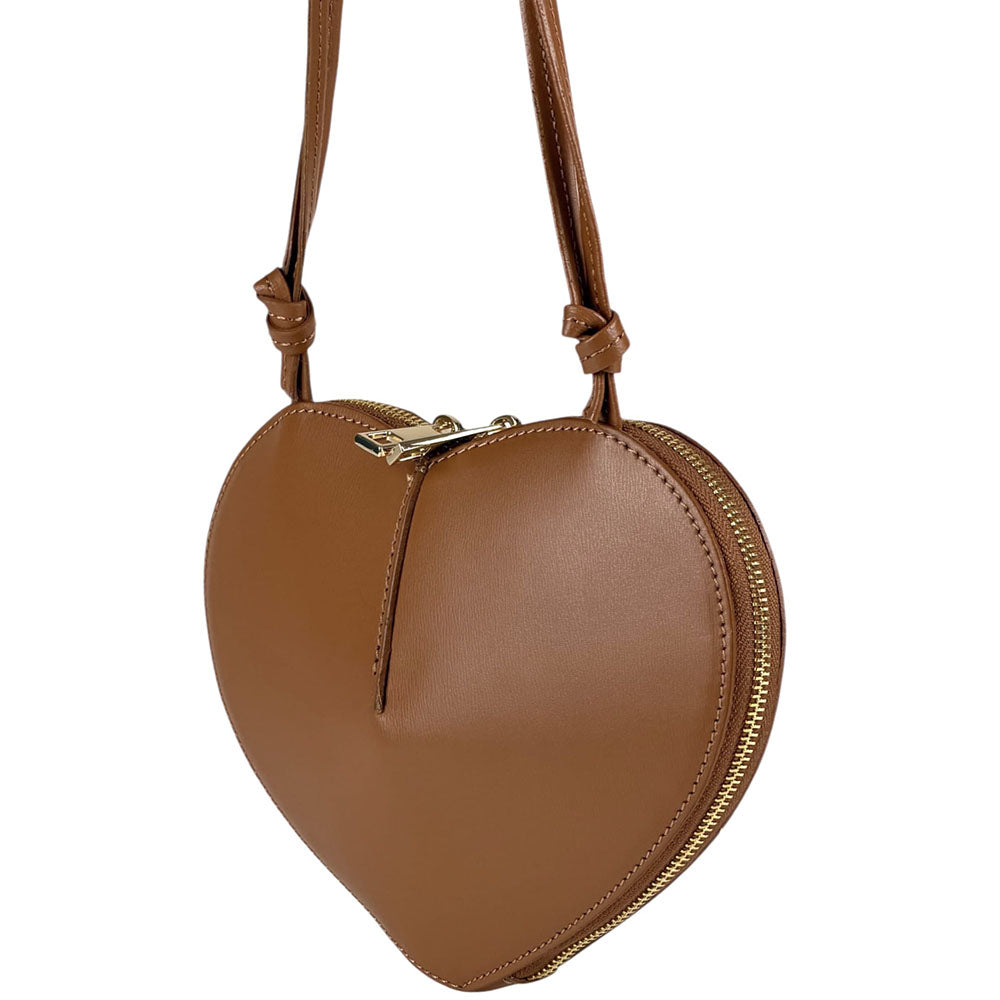 Cuoretta Mini Heart-Shaped Leather Crossbody Bag - Made In Italy
