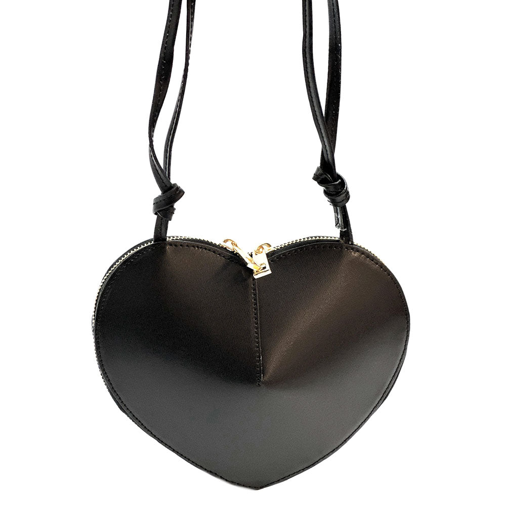 Cuoretta Mini Heart-Shaped Leather Crossbody Bag - Made In Italy