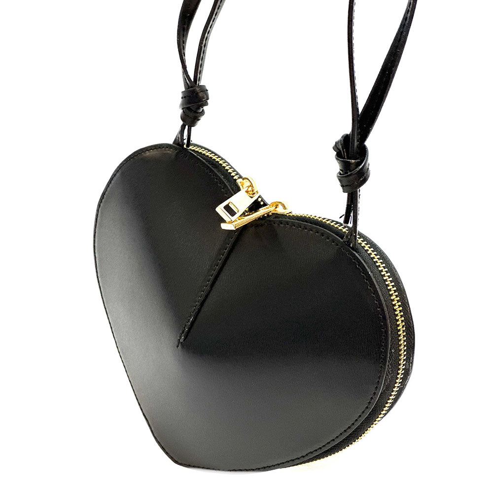 Cuoretta Mini Heart-Shaped Leather Crossbody Bag - Made In Italy