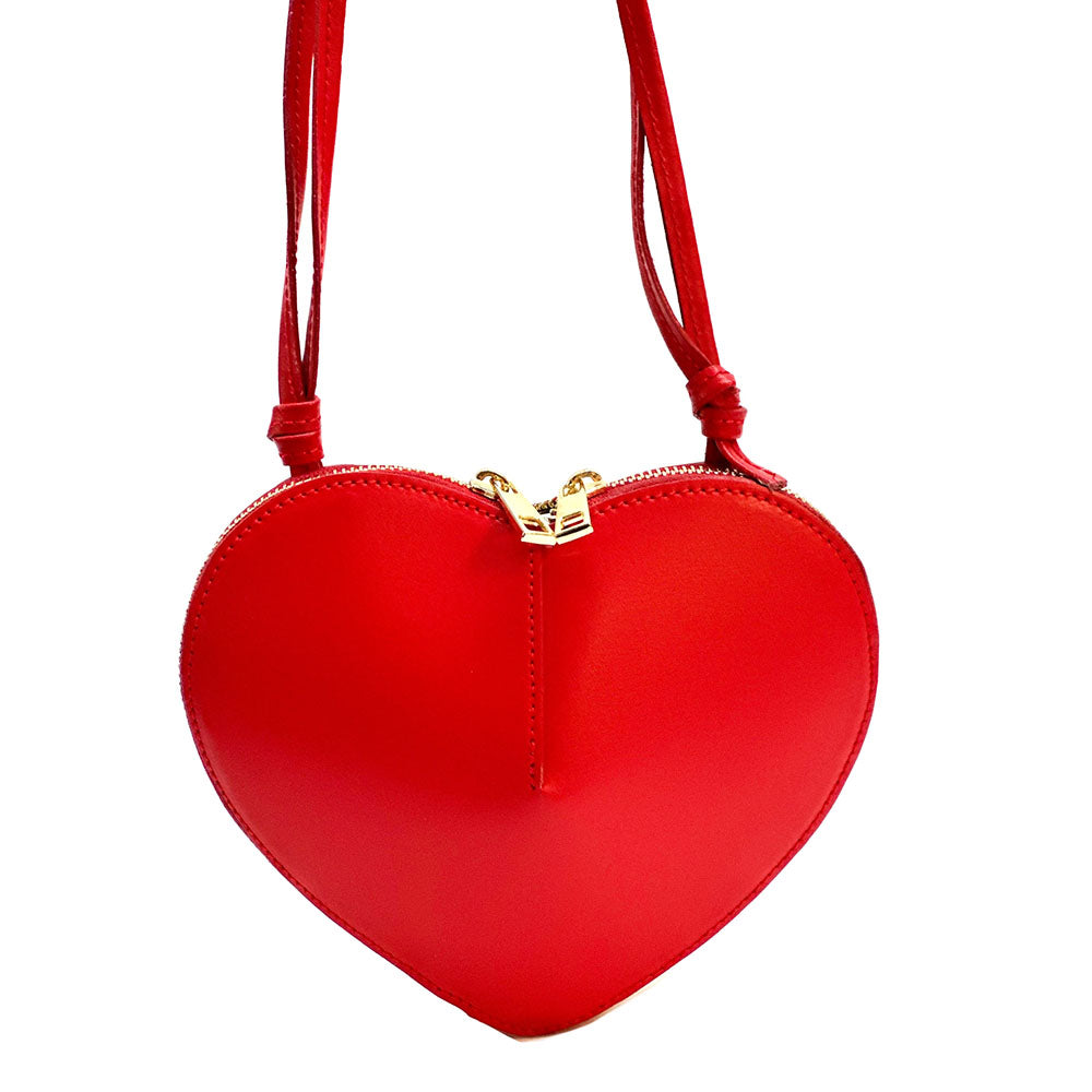 Cuoretta Mini Heart-Shaped Leather Crossbody Bag - Made In Italy