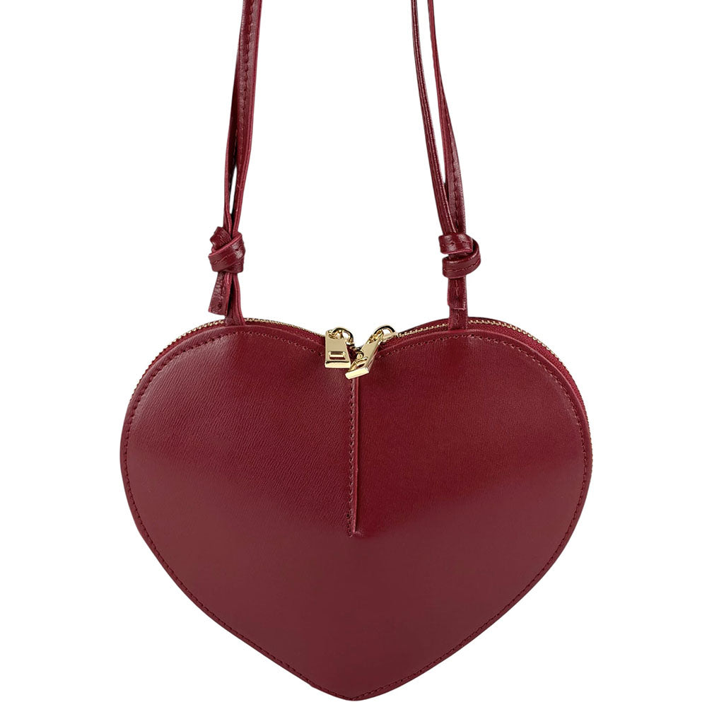 Cuoretta Mini Heart-Shaped Leather Crossbody Bag - Made In Italy