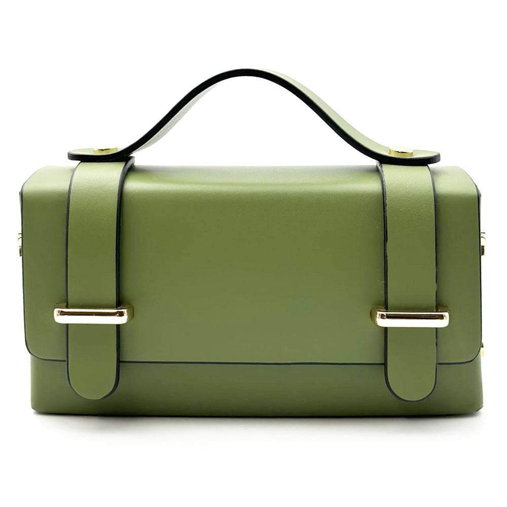 Bruna Mini Structured Leather Handbag - Made In Italy