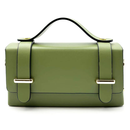 Bruna Mini Structured Leather Handbag - Made In Italy