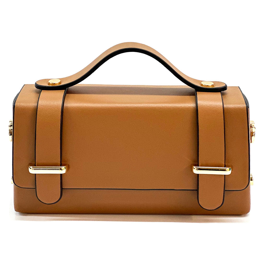 Bruna Mini Structured Leather Handbag - Made In Italy