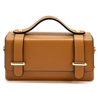 Bruna Mini Structured Leather Handbag - Made In Italy