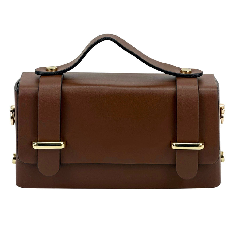 Bruna Mini Structured Leather Handbag - Made In Italy