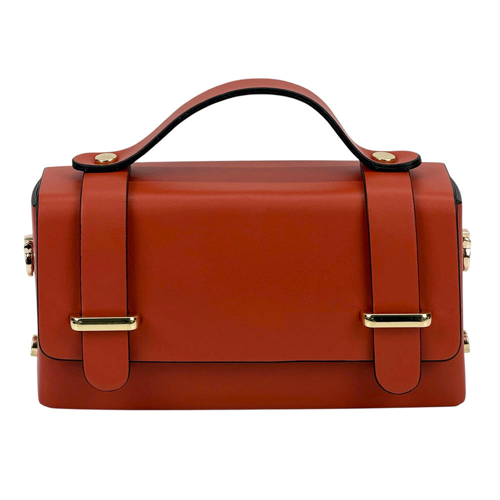 Bruna Mini Structured Leather Handbag - Made In Italy