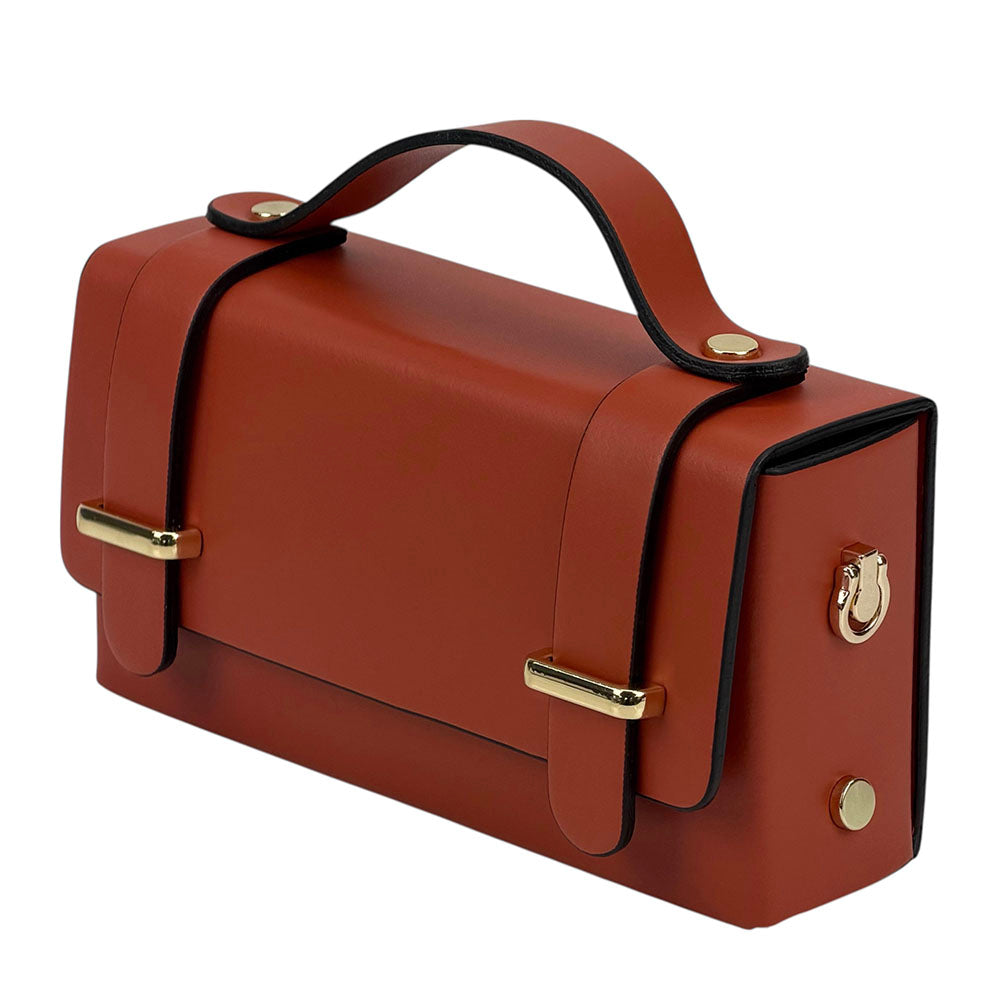 Bruna Mini Structured Leather Handbag - Made In Italy
