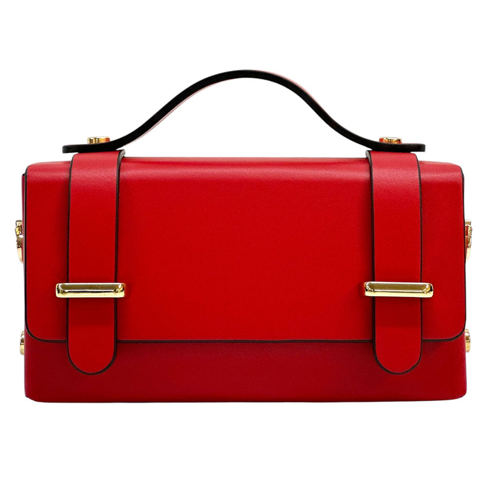 Bruna Mini Structured Leather Handbag - Made In Italy