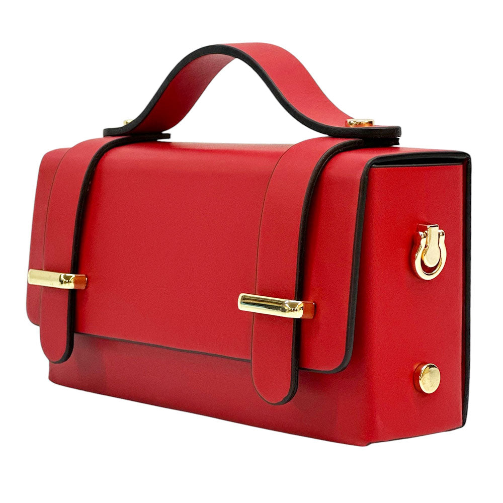 Bruna Mini Structured Leather Handbag - Made In Italy